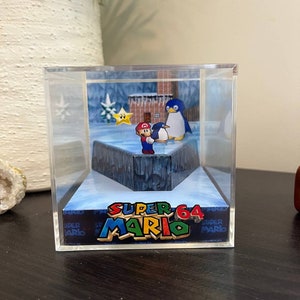 Super Mario 64: Cool Cool Mountain (Penguin Murder) 3D Diorama cube