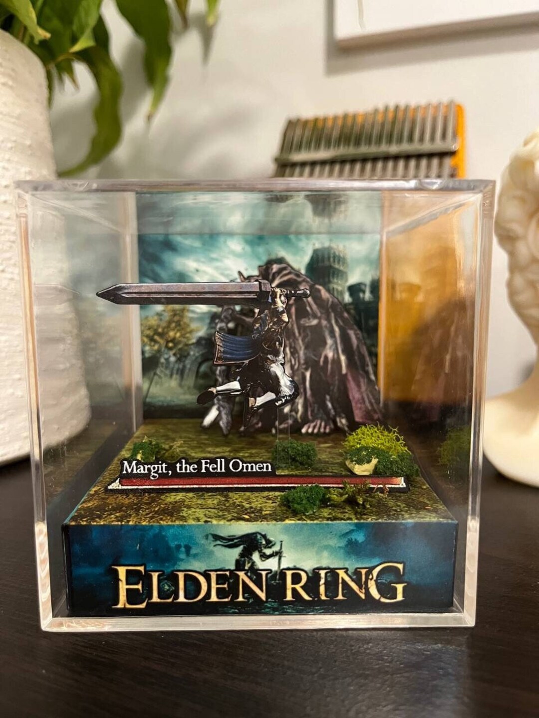 Elden Ring Margit, the Fell Omen Battle Scene 3D Diorama Cube Etsy