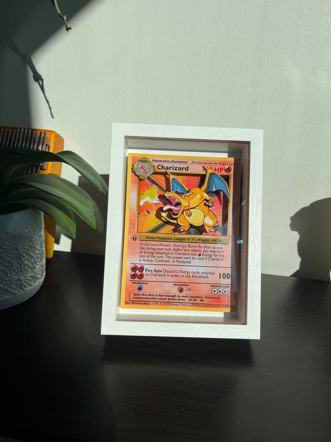 Charizard Base Set Holographic Shadow Box Pokemon Card 8x6 Frame Etsy