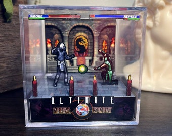 Mortal Kombat Custom Light Box MK2 Shao Kahn Diorama 