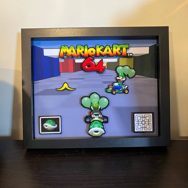 Mariokart 64 | Yoshi vs. Luigi Balloon Battle | 3D Shadowbox