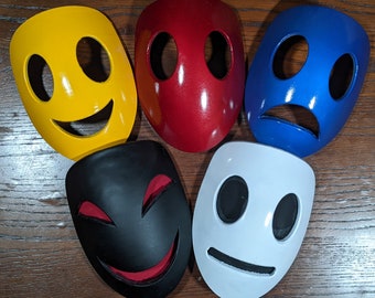 3D Printed Expression Masks (Smile, Frown, Emotionless, Mouthless, Grin)