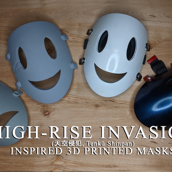 High-Rise Invasion Inspired 3D Printed Cosplay Masks and kit- Sniper Mask - Smile Mask - Faceless Mask - Frown / Sad Mask