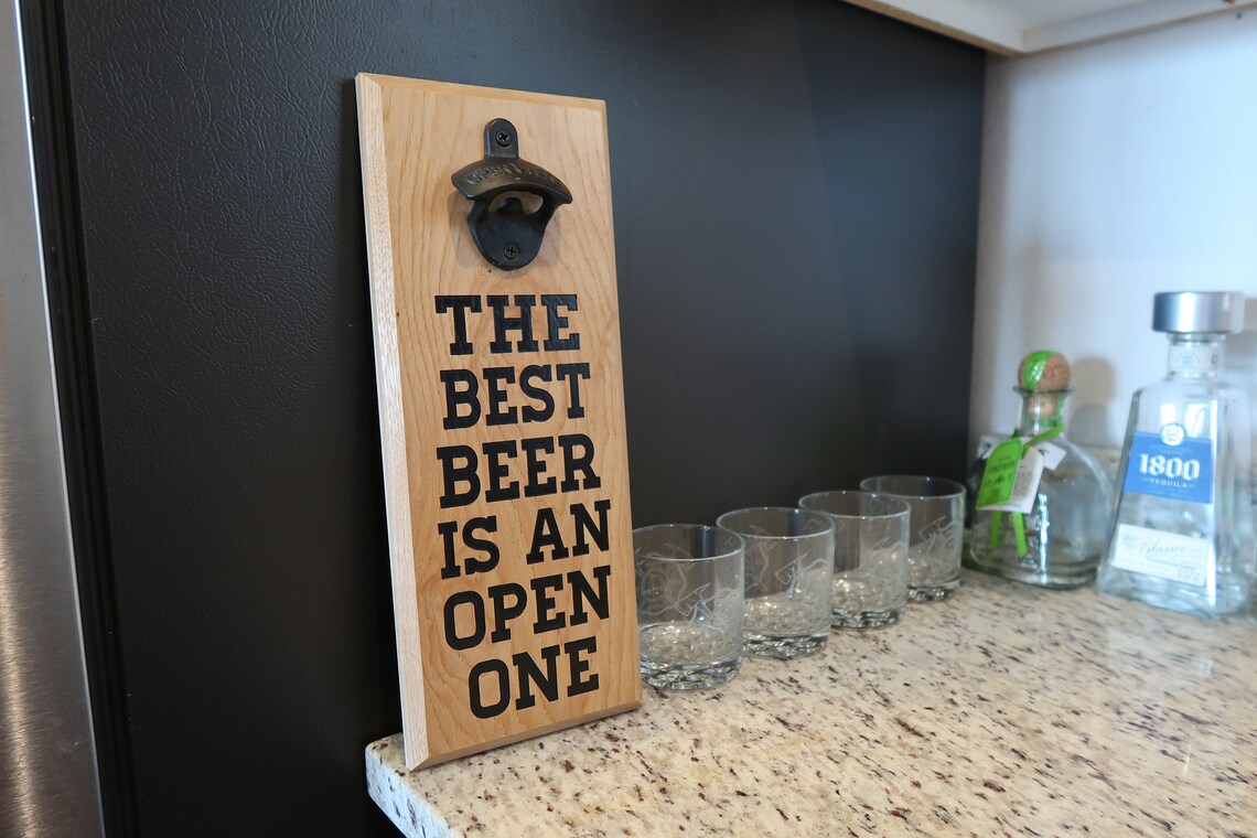 Décoration Bois Ouvre-bouteille – Good Beer Good Friends 15 X 5,5 Cm