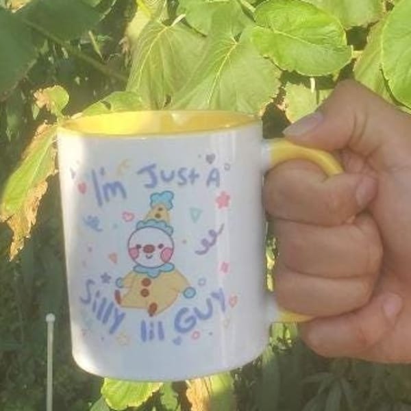 I'm just a silly lil guy clown White 11oz Ceramic Mug with Color Inside