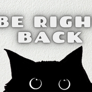 Twitch Be Right Back Screen Black Cat, Niedliche Katze Twitch Hintergrund, Twitch BRB Bildschirm, Twitch Streamer Profil