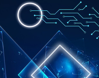 Twitch Profile Banner Blue Geometric Background, Neon Profile Banner For Twitch, Cool Twitch Banner, Discord Livestream Banner, Twitch Asset