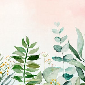 Twitch Profile Banner Watercolor Botanical Nature Theme, Plant Lover Twitch Background, Twitch Profile Background, Aesthetic Twitch Banner