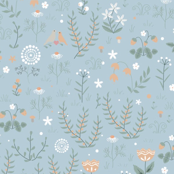 Twitch Profile Banner Spring Meadow Scandinavian Pattern, Cottagecore Twitch Banner, Nature Pattern Twitch Background, Livestream Channel