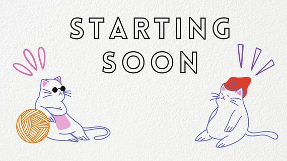 Twitch Starting Soon Screen Chill Cats, Twitch Background, Cat