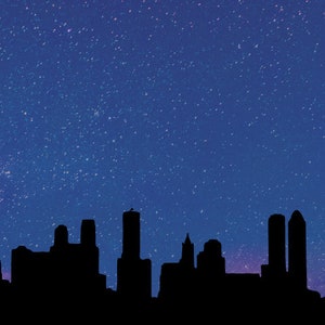 Twitch Profil Banner City Skyline und Nachthimmel, Twitch Profil Hintergrund, Ästhetische Twitch Banner, Hübsches Twitch Banner