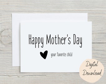 Printable Mother's Day Card, Happy Mother's Day, Mother's Day Digital Download, Mom Card, Funny Mother's Day, Mother's Day Gifts