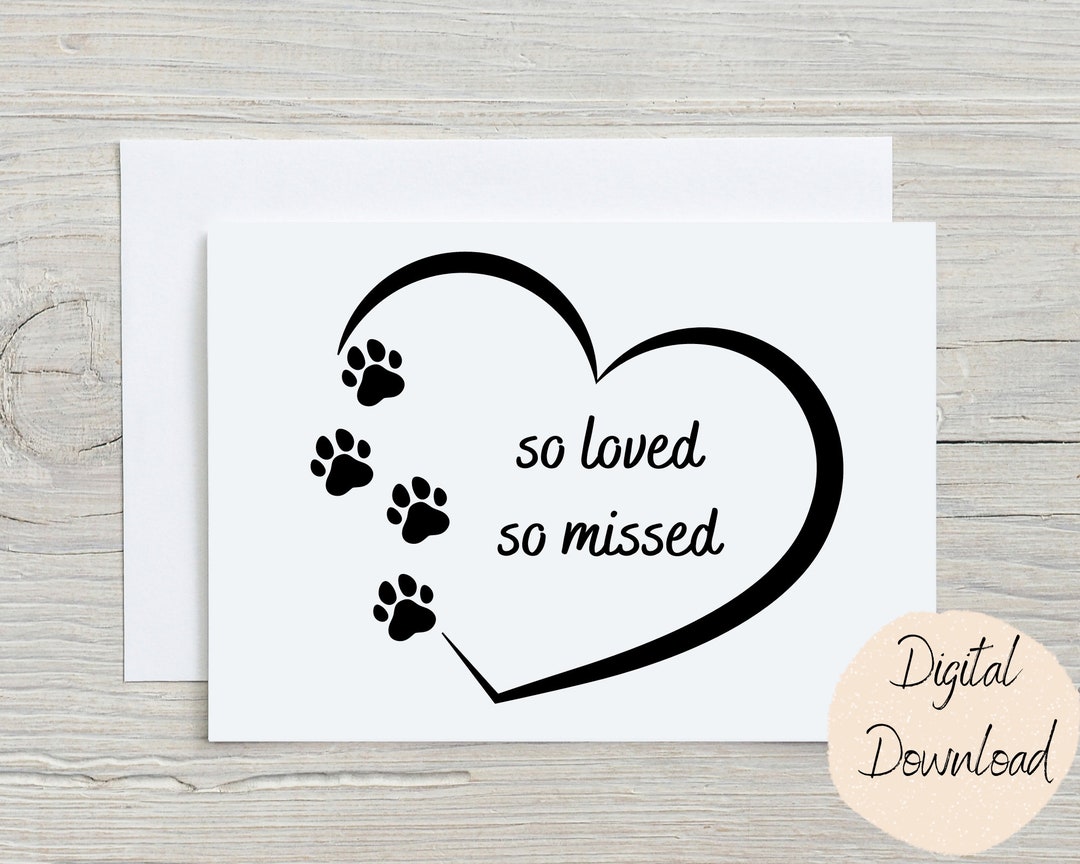 Printable Pet Sympathy Card ,pet Condolence Card, Pet Sympathy Card ...