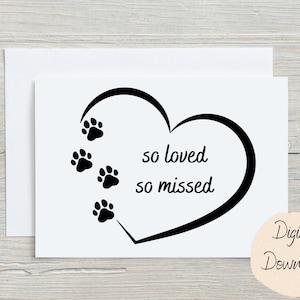 Druckbare Haustier-Sympathiekarte, Haustier-Beileidskarte, Haustier-Sympathiekarte, Hunde-Sympathy-Karte, Katzen-Sympathiekarte, Verlust des Hundes, Sofortiger Download