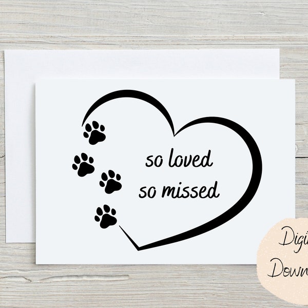 Printable Pet Sympathy Card - Etsy