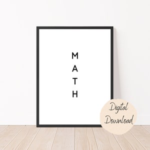 Math Classroom Decor, Poster, Print Digital Download - for Math Teachers, Students, Office, Posters, Prints, High School, Middle School