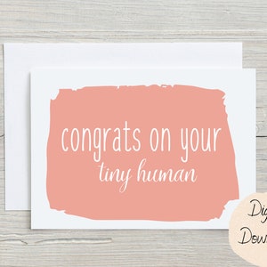 Printable Baby Shower Card | Congratulations | Greeting Card | New Mom Card | Printable Card | Digital Card | Motherhood | New Baby
