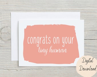 Printable Baby Shower Card | Congratulations | Greeting Card | New Mom Card | Printable Card | Digital Card | Motherhood | New Baby