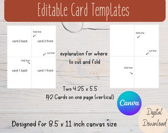 Editable Card Canva Template | Greeting Card Template | Customizable Card | Blank Card Template | Commercial License Canva Template