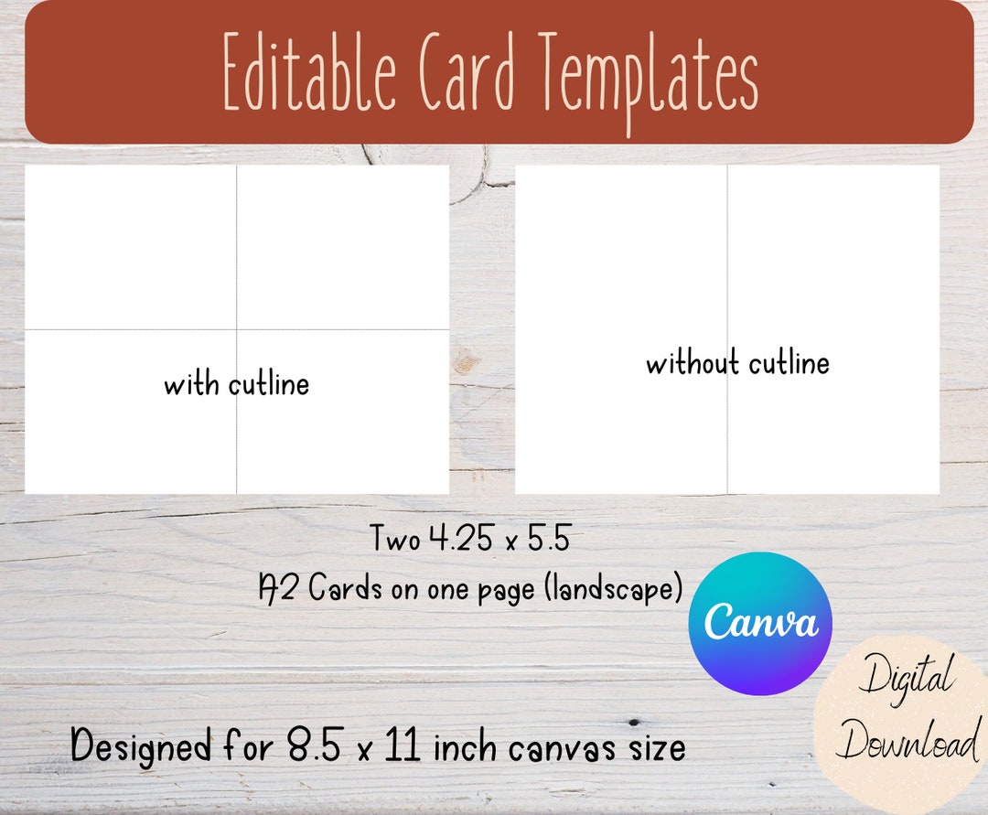 Editable Card Canva Template Greeting Card Template - Etsy