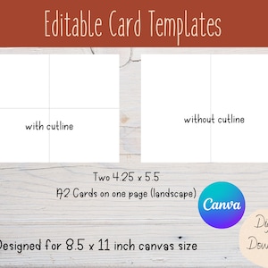 Bearbeitbare Karte Canva Template | Grußkarten Vorlage | Anpassbare Karte | Leere Kartenvorlage | Kommerzielle Lizenz Canva Template