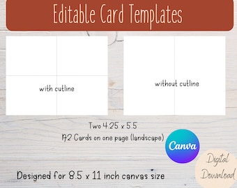 Editable Card Canva Template | Greeting Card Template | Customizable Card | Blank Card Template | Commercial License Canva Template