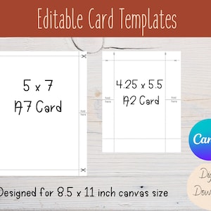 Plantilla Canva de tarjeta editable / Plantilla de tarjeta de felicitación / Tarjeta personalizable / Plantilla de tarjeta en blanco / Plantilla Canva de licencia comercial