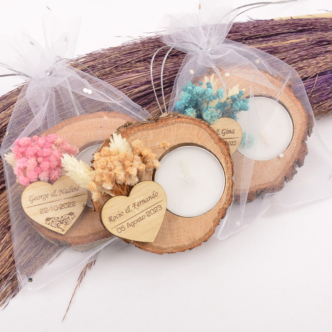 Personalized Wooden Wedding Candle Holders Bulk Wedding Gift Etsy