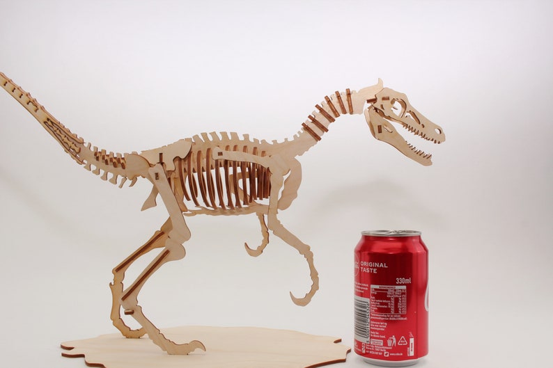 3D Laser Cut Velociraptor Wood Puzzle, Velociraptor 3D Dinosaur Puzzle