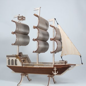 Wooden Sailboat Model Kit, 3D Puzzle Model Ship , Ship Construction Kit