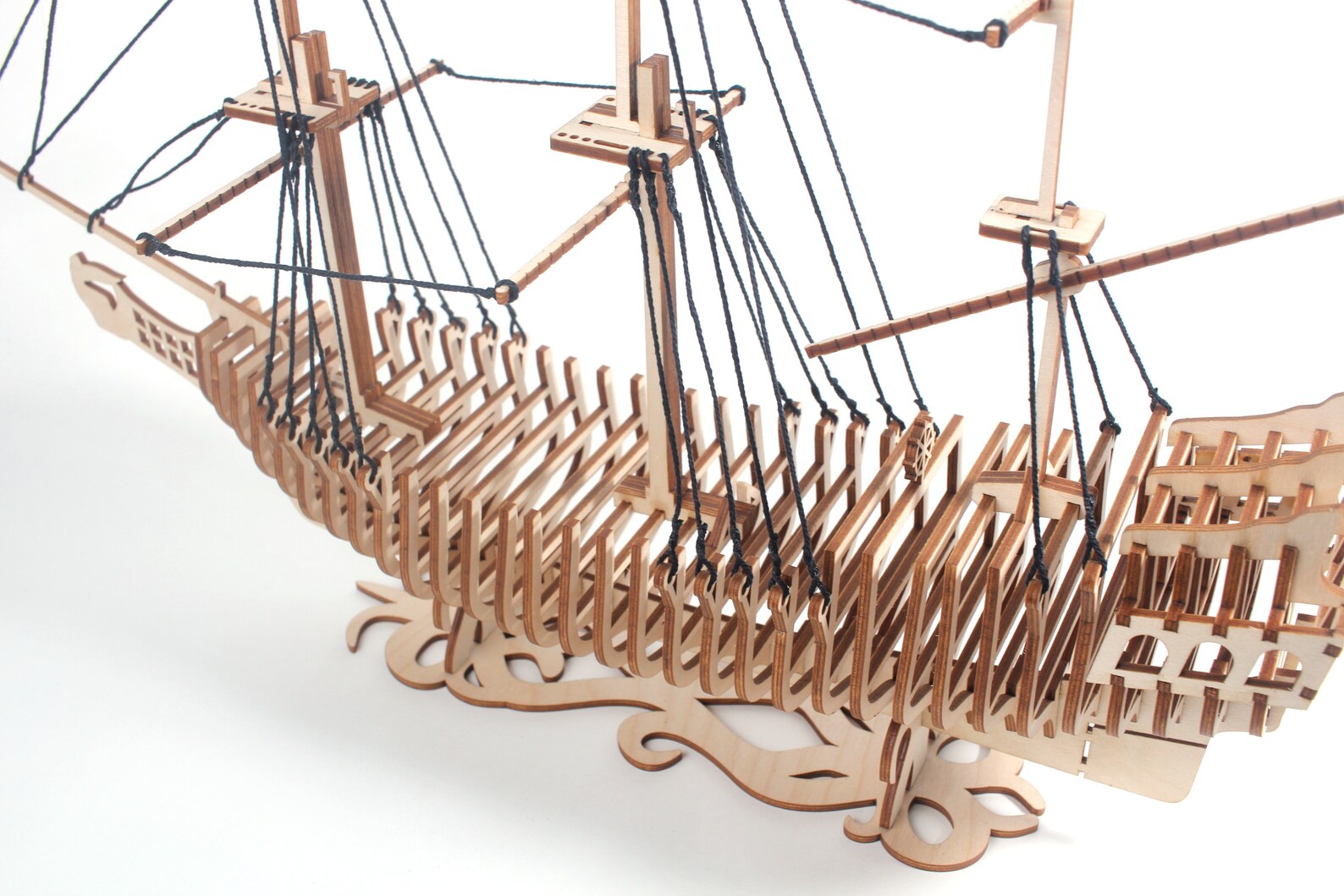 Model Mdf Ship Black Pearl Sailboat, Laser Cut Wooden 3D Model Pirate Ship, Pirates of ...