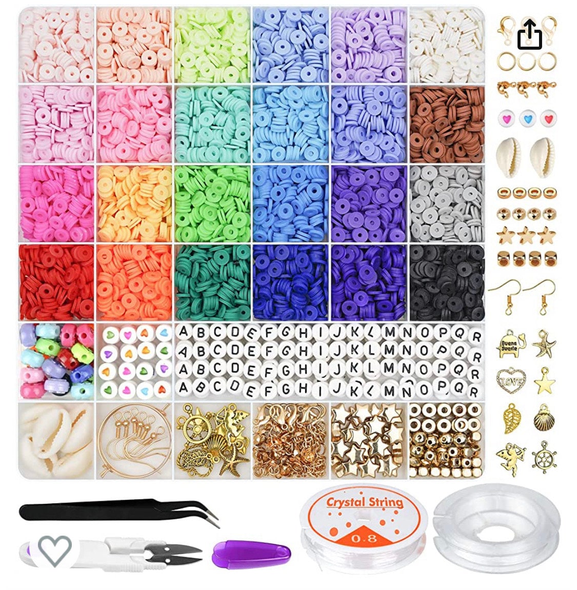 Clay Beads For Bracelet Making Kit, 48 Colors Flat Round Clay Beads For  Jewelry Making Kit - Temu Italy