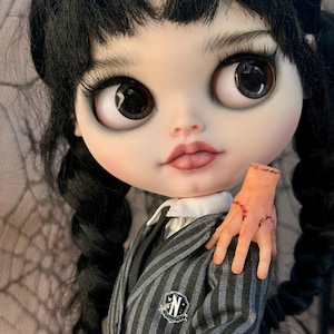 Custom Blythe doll Wednesday OOAK