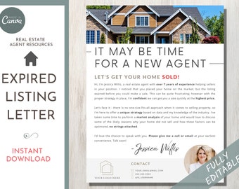 Real Estate Expired Listing Letter | Real Estate flyer for new clients | Real estate Marketing | Real Estate Postcard | Simple modern clean