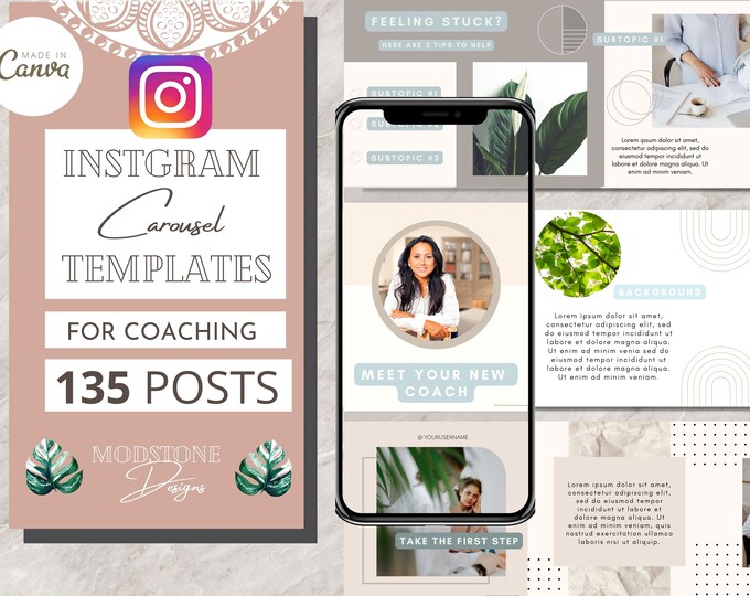 50 Instagram Carousel Posts Canva for Business Coaches & Coaching ...