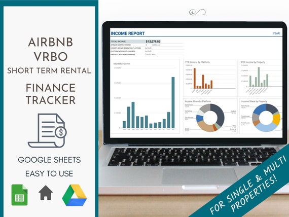 AirBnB Spreadsheet, Financial Tracker, Short Term Rental Spreadsheet, Income Expense Tracker, Google Excel Sheets Business Airbnb Template