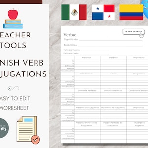 Spanish Worksheet | Advanced Verb Conjugations | Spanish Teachers Students | Language Learning Printable | Grammar Spanish Study Material