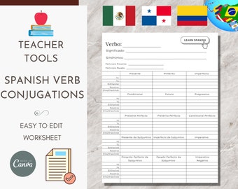 Spanish Worksheet | Advanced Verb Conjugations | Spanish Teachers Students | Language Learning Printable | Grammar Spanish Study Material