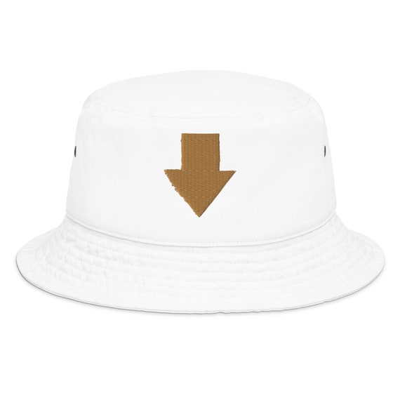 White Bucket Hat Appa Embroidered Arrow 