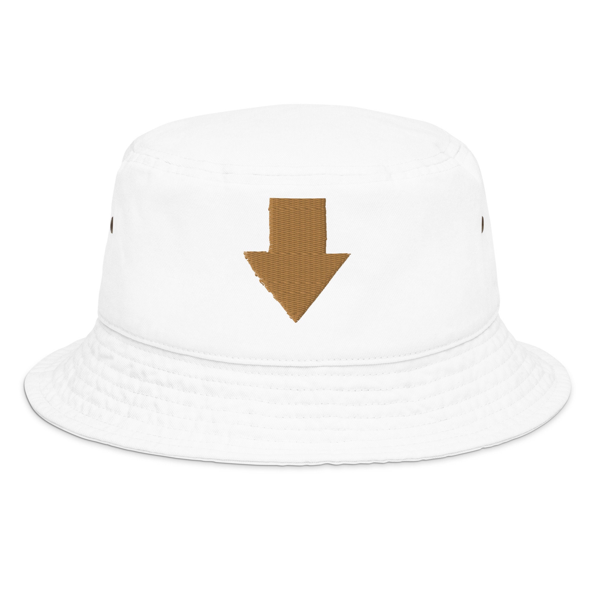 White Bucket Hat Appa Embroidered Arrow 