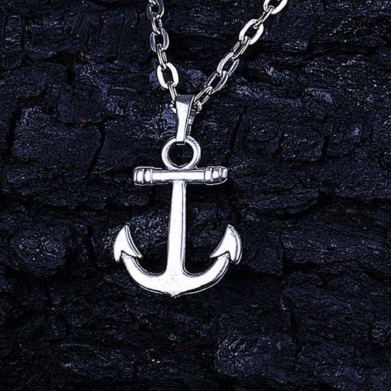 Silver Anchor Pendant Antique Silver 
