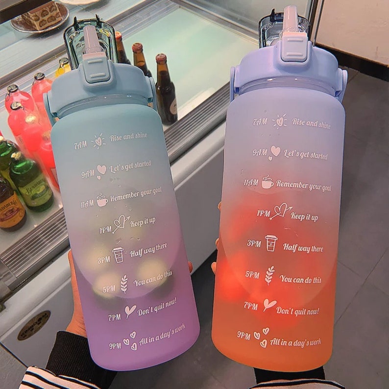 Ombre 2L water bottle Motivational Water Bottle Time image 2