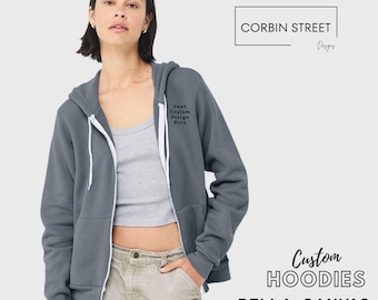Bella+Canvas 3739 Full Zip Hoodie, Choose Color - Size, Add a Design if You’d Like. This Is Part of Our Mix & Match Collection