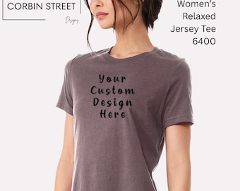 Custom Bella+Canvas 6400 Women's Relaxed T-Shirt, Personalized Crewneck Tee