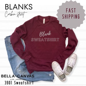 Blank Bella Canvas 3901 Sweatshirt | Sponge Fleece Raglan Crewneck Sweatshirt | Shirt Making | Vinyl Screen Printing Shirts | Craft Supplies