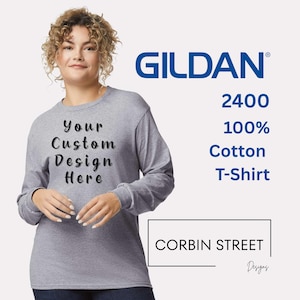 Gildan 2400 Ultra Cotton Long Sleeve T-Shirt | Unisex Crewneck Tee Custom Printing | Personalized Shirt |Sizes S–5XL
