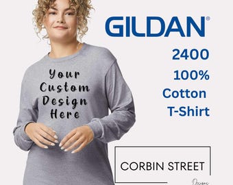 Gildan 2400 Ultra Cotton Long Sleeve T-Shirt | Unisex Crewneck Tee Custom Printing | Personalized Shirt |Sizes S–5XL