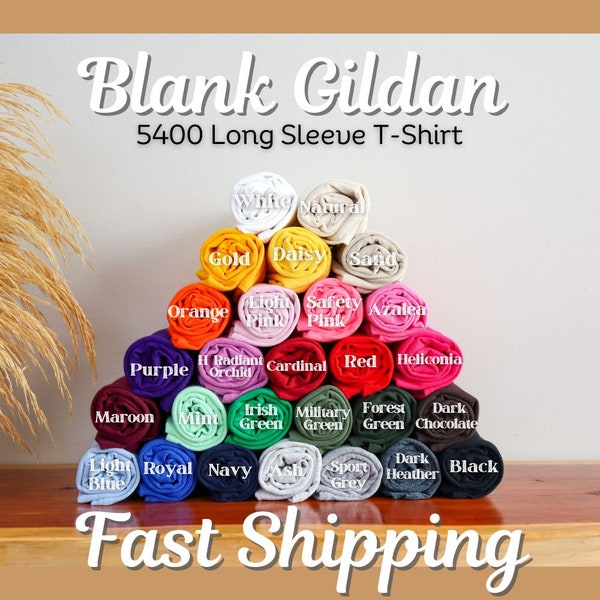 Gildan - Heavy Cotton™ Long Sleeve T-Shirt - 5400, Unisex for Heat Transfer Vinyl, HTV Screen Printing, Embroidery