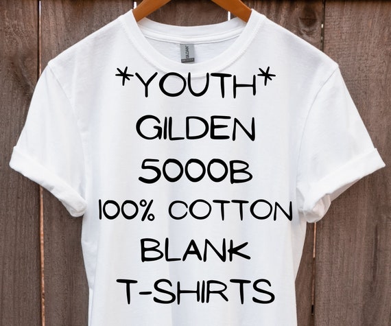 Youth T-shirt Gildan 5000B Heavy Cotton™ Unisex for Heat Transfer Vinyl,  HTV Screen Printing, Embroidery, Sublimation, Youth Shirt 