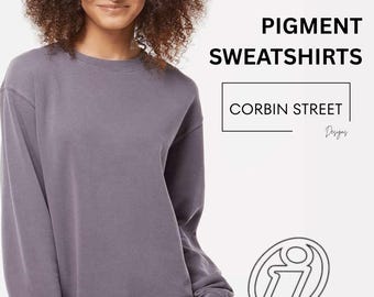 Independent Trading PRM3500 Pigment-Dyed Crewneck Sweatshirt, Unisex Pullover, Choose Color and Size